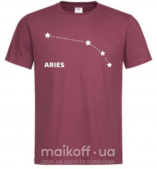 Мужская футболка Aries stars Бордовый фото