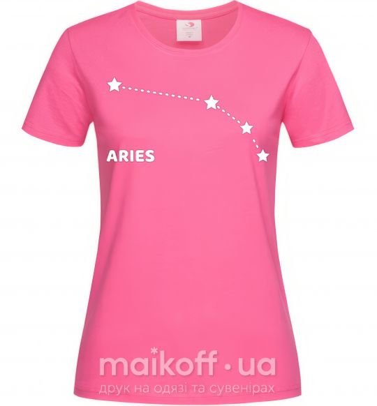 Жіноча футболка Aries stars Яскраво-рожевий фото