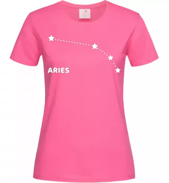Жіноча футболка Aries stars Яскраво-рожевий фото