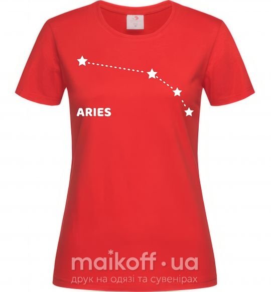 Жіноча футболка Aries stars Червоний фото