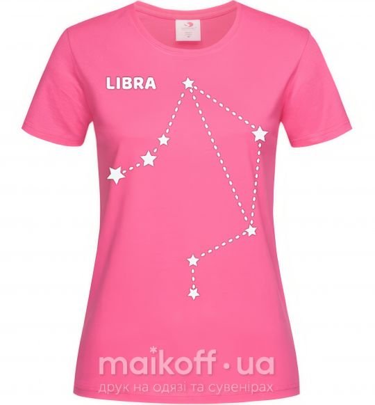 Жіноча футболка Libra stars Яскраво-рожевий фото