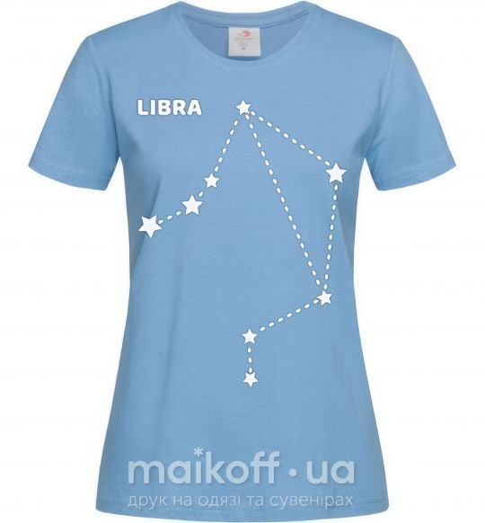 Жіноча футболка Libra stars Блакитний фото