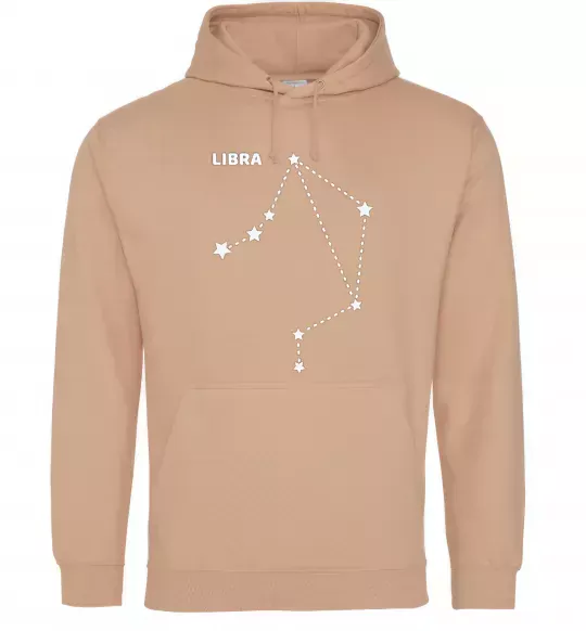 Мужская толстовка (худи) Libra stars Песочный фото