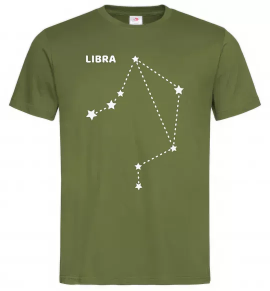 Мужская футболка Libra stars Оливковый фото