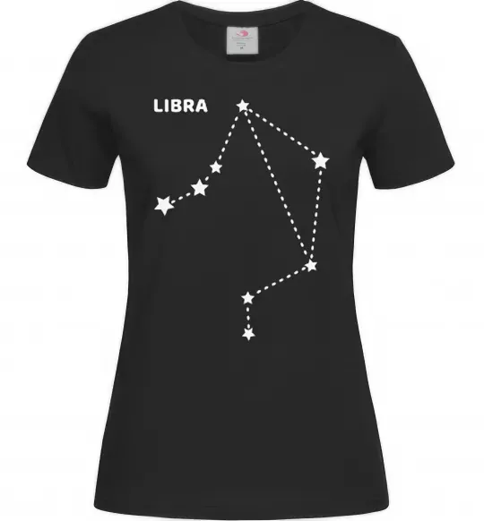 Жіноча футболка Libra stars Чорний фото