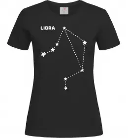 Женская футболка Libra stars Черный фото