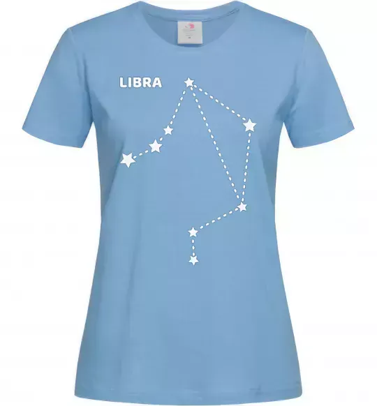 Жіноча футболка Libra stars Блакитний фото