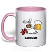 Чашка с цветной ручкой Рак пес Нежно розовый фото