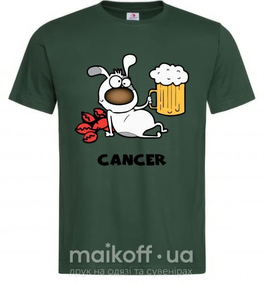 Чоловіча футболка Рак пес Темно-зелений фото