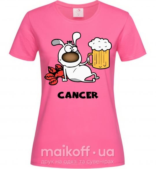 Женская футболка Рак пес Ярко-розовый фото