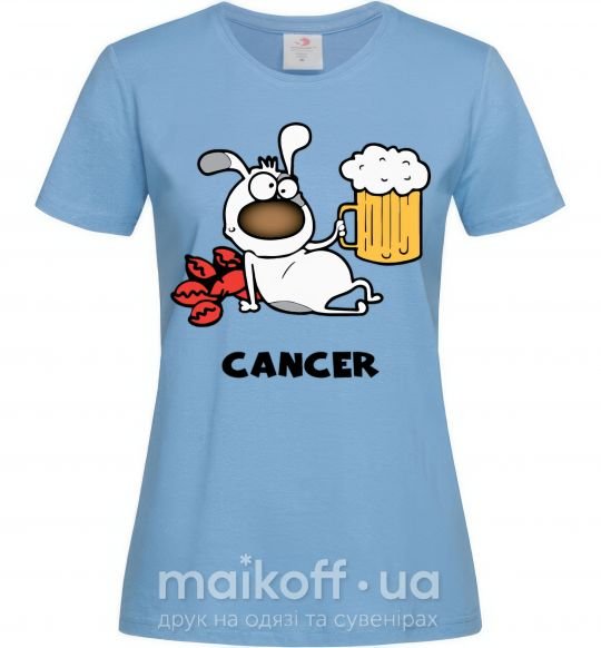 Женская футболка Рак пес Голубой фото
