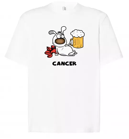 Футболка Оверсайз Рак пес Білий фото