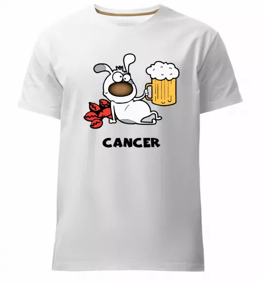 Мужская премиум футболка Рак пес Белый фото