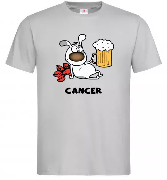 Мужская футболка Рак пес Серый фото