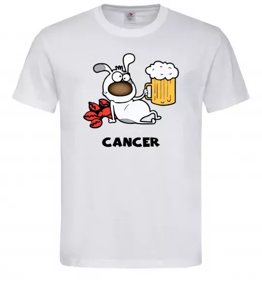 Мужская футболка Рак пес Белый фото