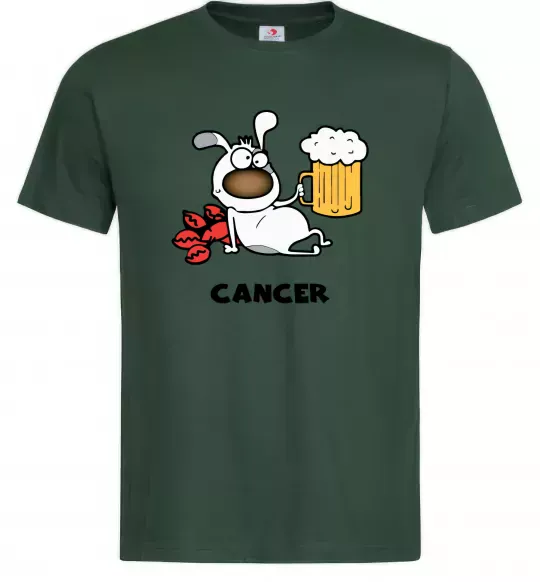 Мужская футболка Рак пес Темно-зеленый фото