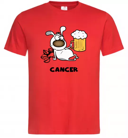 Мужская футболка Рак пес Красный фото