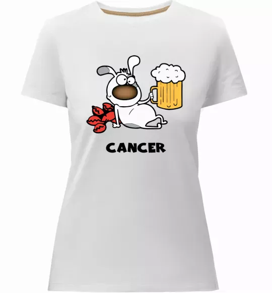 Жіноча преміум футболка Рак пес Білий фото