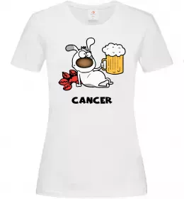 Женская футболка Рак пес Белый фото