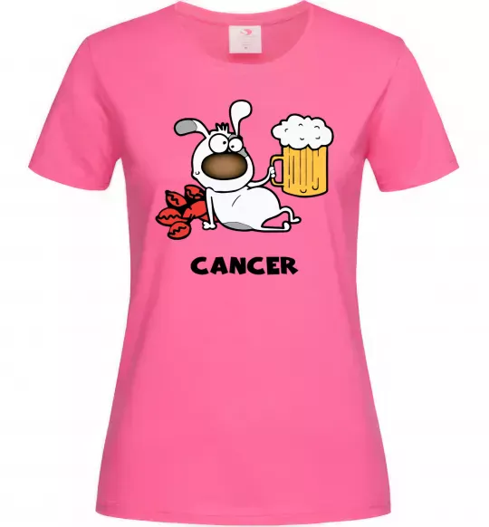 Женская футболка Рак пес Ярко-розовый фото