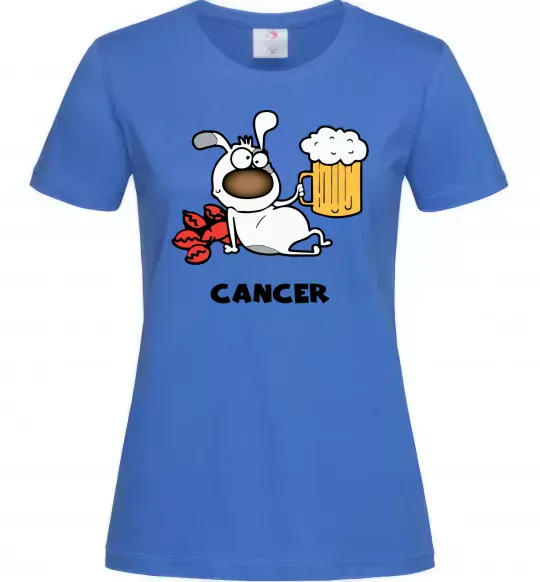 Женская футболка Рак пес Ярко-синий фото