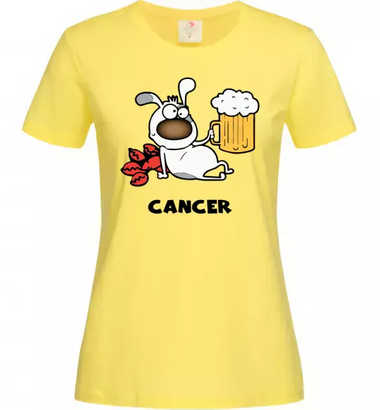 Женская футболка Рак пес Лимонный фото