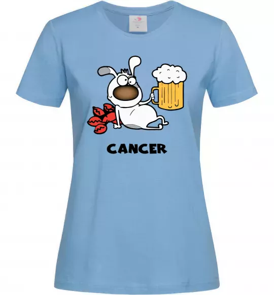 Женская футболка Рак пес Голубой фото