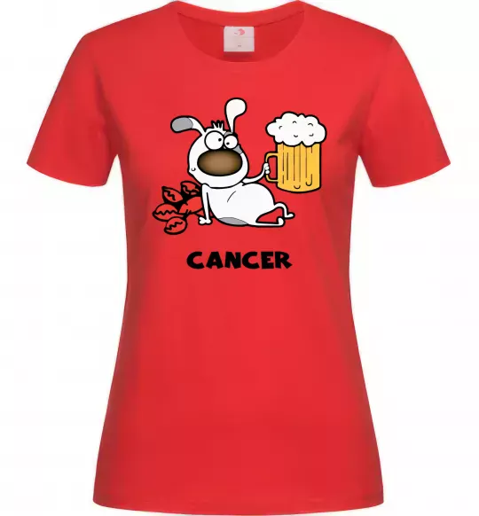 Женская футболка Рак пес Красный фото