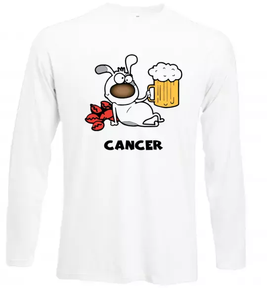 Лонгслив Рак пес Белый фото