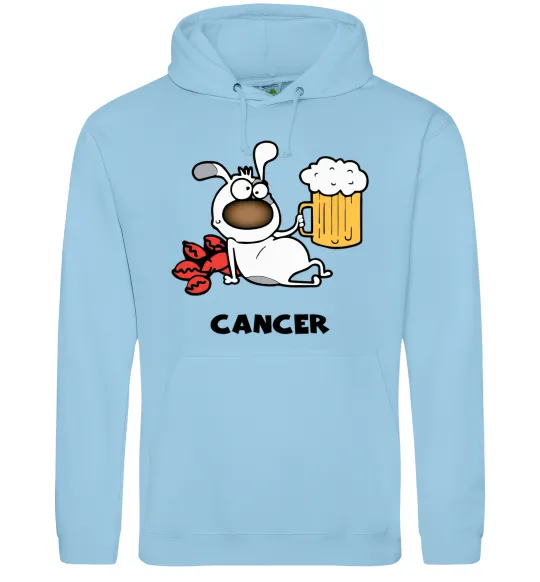 Мужская толстовка (худи) Рак пес Голубой фото