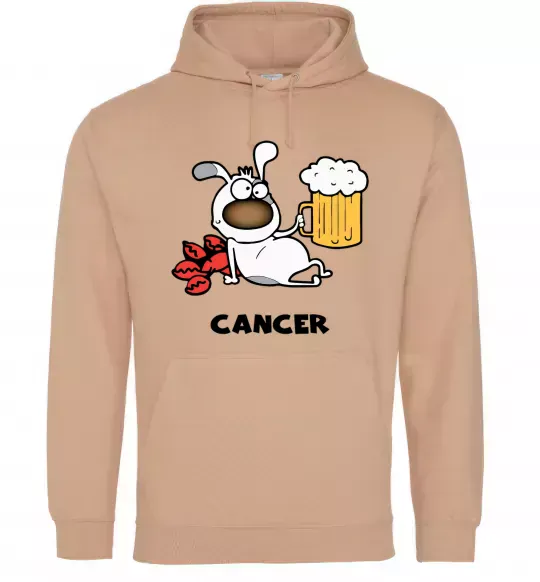 Женская толстовка (худи) Рак пес Песочный фото