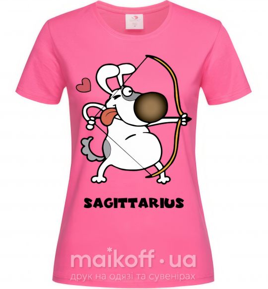 Женская футболка Cтрілець пес Ярко-розовый фото
