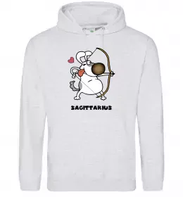 Чоловіча толстовка (худі) Cтрілець пес Сірий меланж фото