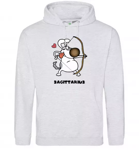 Женская толстовка (худи) Cтрілець пес Серый меланж фото