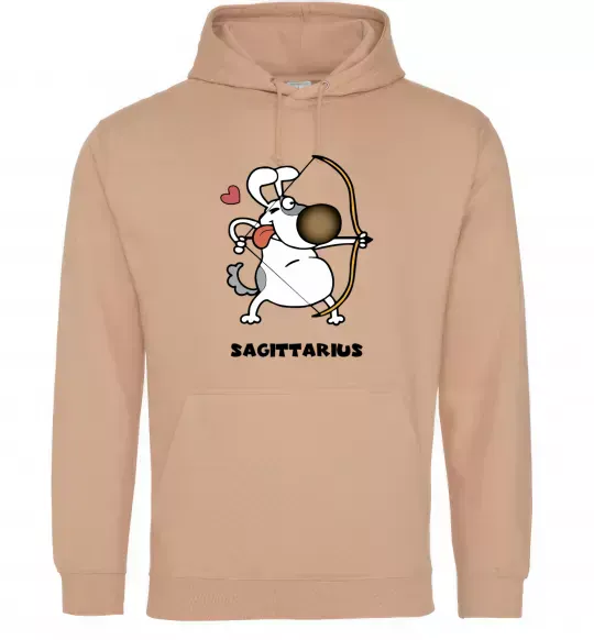 Женская толстовка (худи) Cтрілець пес Песочный фото