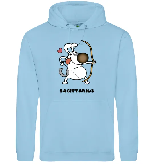 Жіноча толстовка (худі) Cтрілець пес Блакитний фото