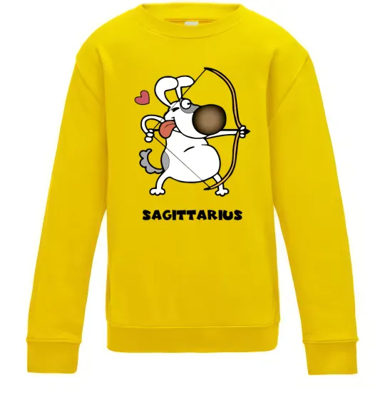 Дитячий світшот Cтрілець пес Сонячно жовтий фото