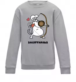 Дитячий світшот Cтрілець пес Сірий меланж фото