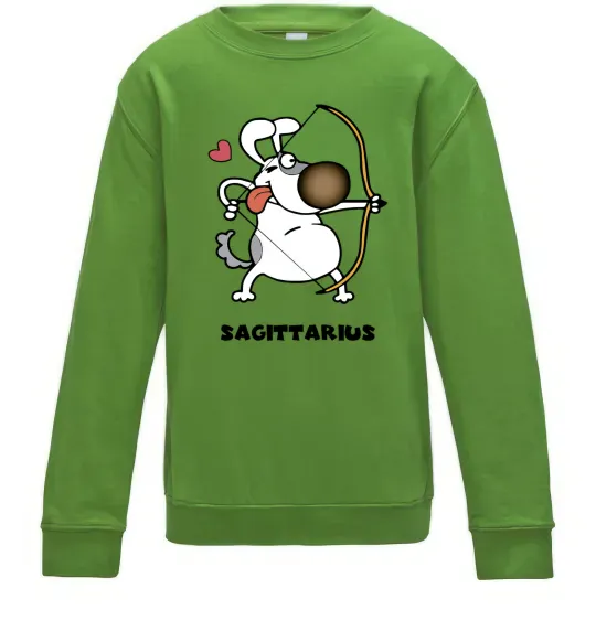 Дитячий світшот Cтрілець пес Лаймовий фото