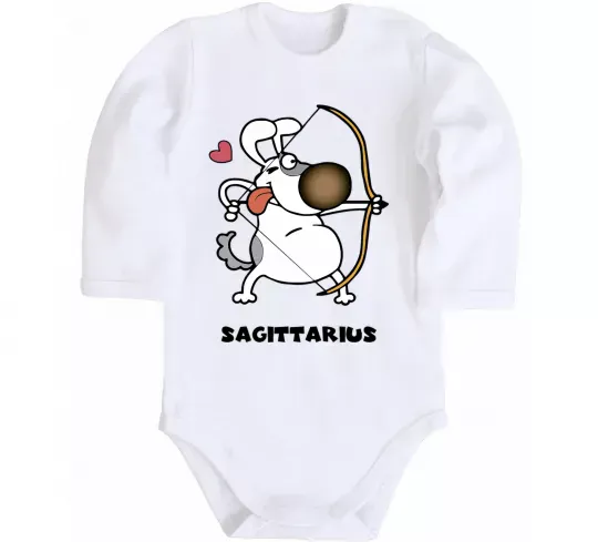 Детский боди Cтрілець пес Белый фото