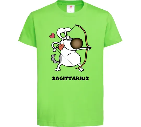 Детская футболка Cтрілець пес Лаймовый фото