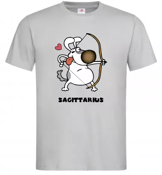 Мужская футболка Cтрілець пес Серый фото