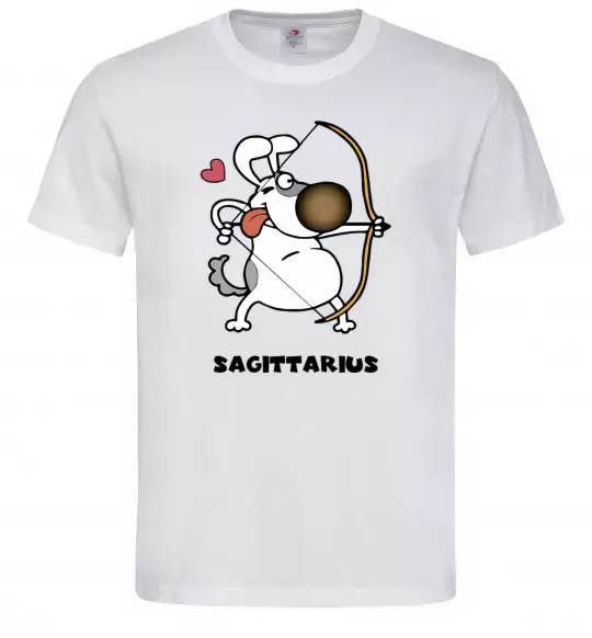 Мужская футболка Cтрілець пес Белый фото