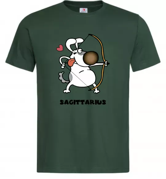 Мужская футболка Cтрілець пес Темно-зеленый фото