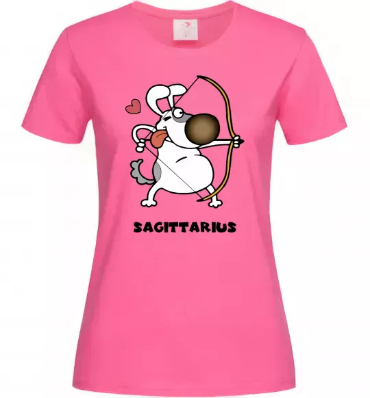 Женская футболка Cтрілець пес Ярко-розовый фото