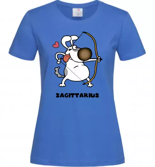 Женская футболка Cтрілець пес Ярко-синий фото