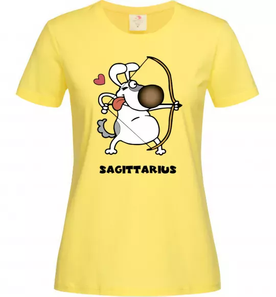 Женская футболка Cтрілець пес Лимонный фото