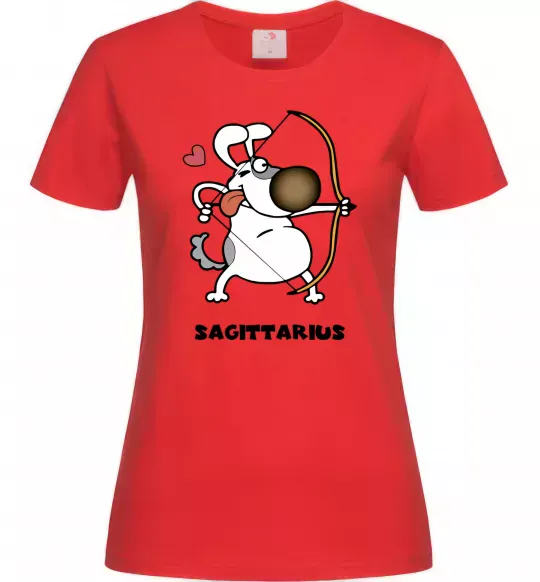 Женская футболка Cтрілець пес Красный фото