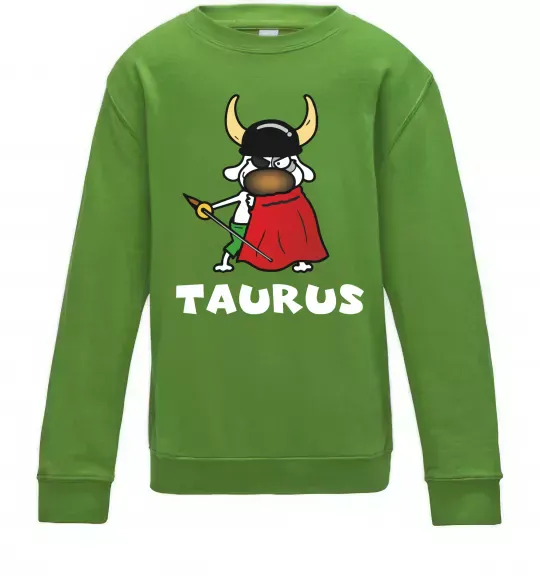 Дитячий світшот Телець пес Лаймовий фото