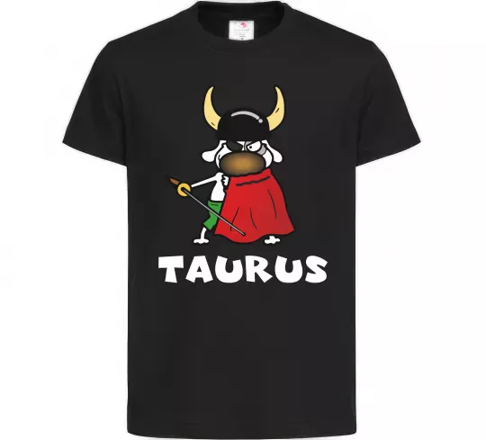 Детская футболка Телець пес Черный фото